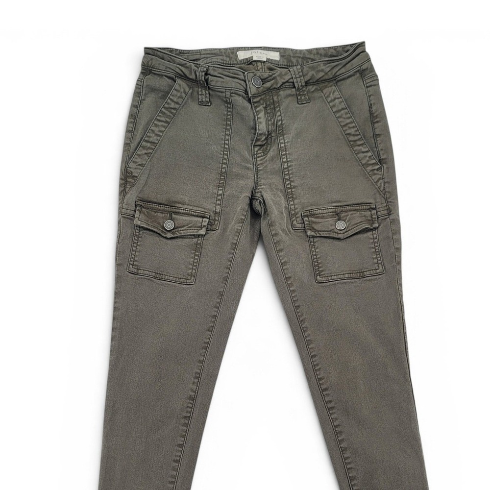 Joie So‎ Real Skinny Womens 26 Olive Cargo Moto Zip Ankle Utility Jeans